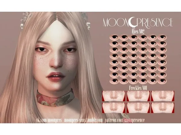 Alpha moonpres sims Eyes N02 Freckles N01 - The Sims 4 Custom Content
