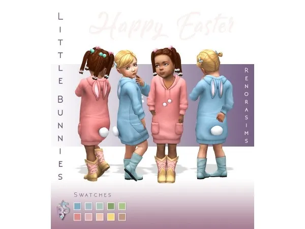 Maxis Match Happy Easter Little Bunnies by renorasims - The Sims 4 Custom Content