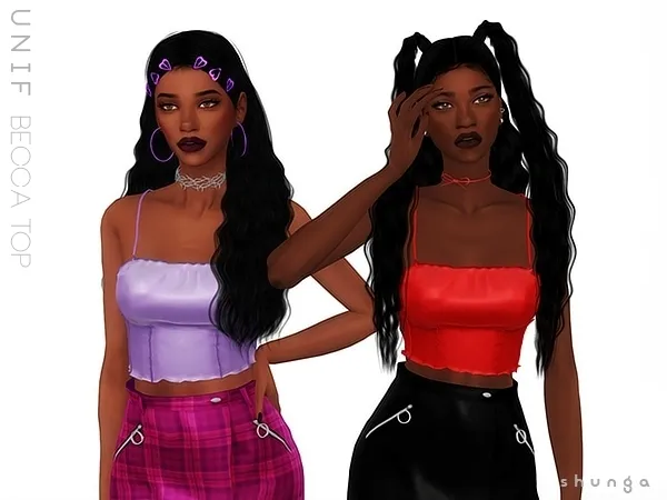 Alpha SHUNGA UNIF Becca Top by shunga - The Sims 4 Custom Content