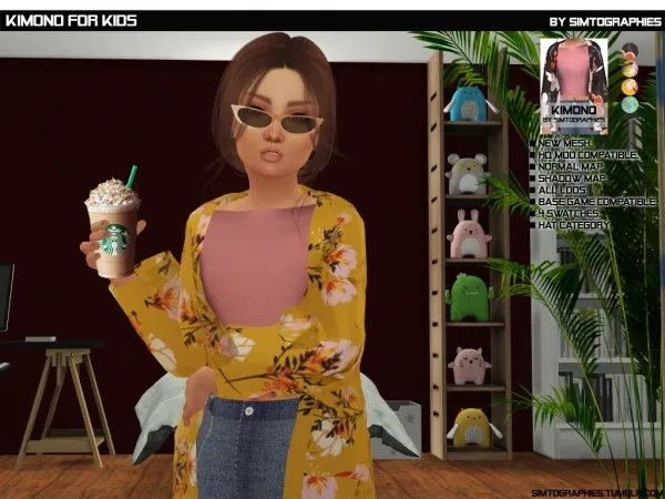 Alpha Kimono for kids - The Sims 4 Custom Content