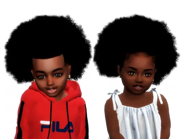 Alpha CurlyFro Jasmin Kendrick Braids Dezmon curls Shayla male Toddler hair by xxblacksims - The Sims 4 Custom Content