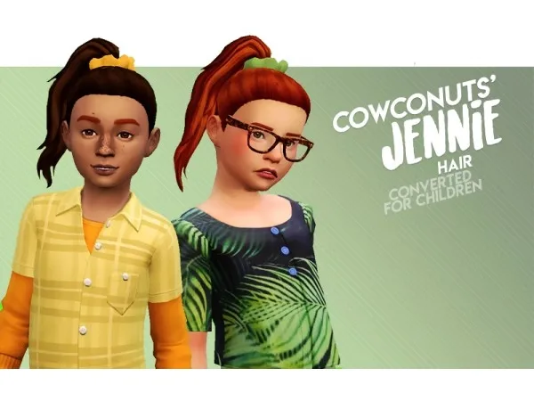 Maxis Match Cowconuts CF Jennie Hair by cowversions - The Sims 4 Custom Content