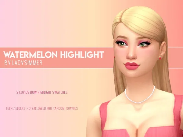Maxis Match Watermelon Cupids Bow Highlight - The Sims 4 Custom Content
