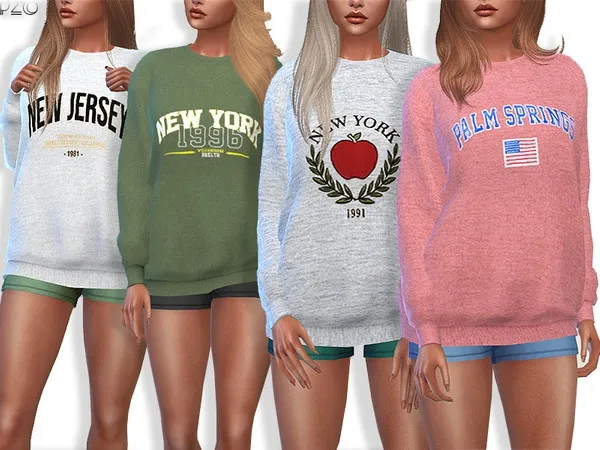 Alpha Sporty and Everyday Sweatshirts Collection 091 MESH REQUIRED - The Sims 4 Custom Content