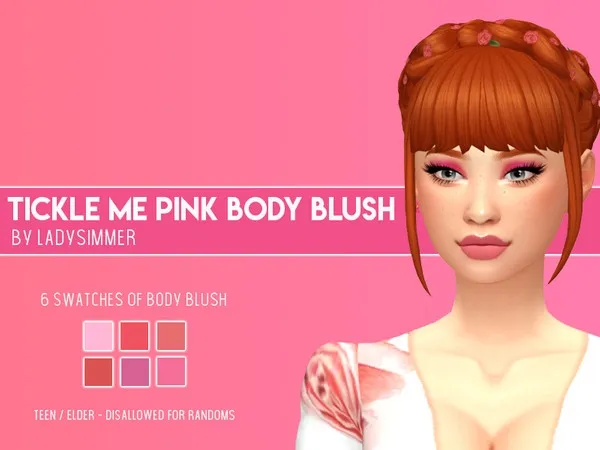 Maxis Match Tickle Me Pink Body Blush - The Sims 4 Custom Content