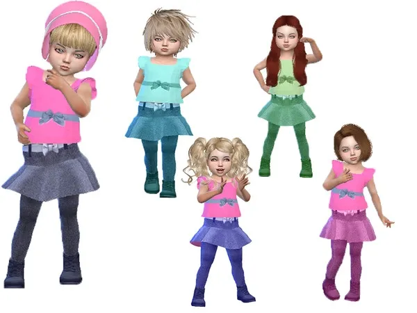 Alpha T55 Toddler girl set by thesimsresource - The Sims 4 Custom Content