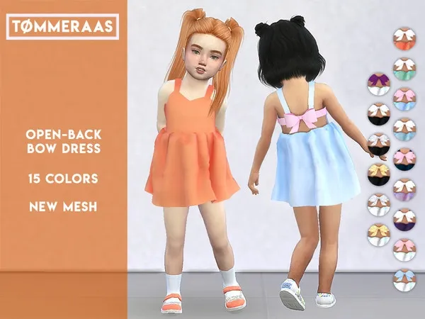 Alpha Open Back Bow Dress - The Sims 4 Custom Content