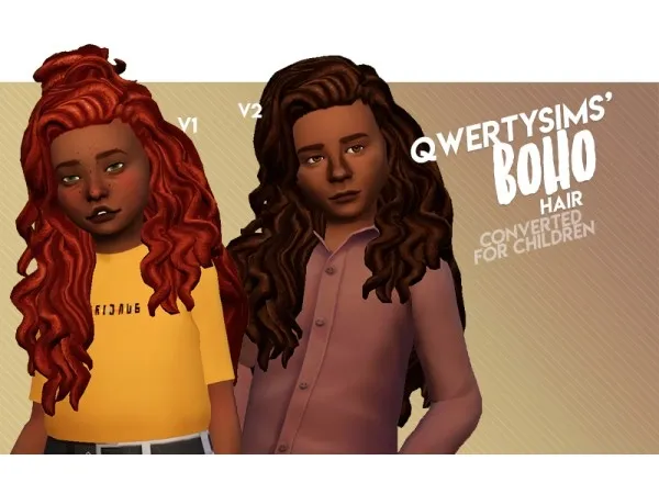Maxis Match cowversions qwertysims Boho hair - The Sims 4 Custom Content