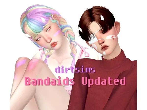 Mix PASTEL BANDAIDS (updated) by dirtsims - The Sims 4 Custom Content