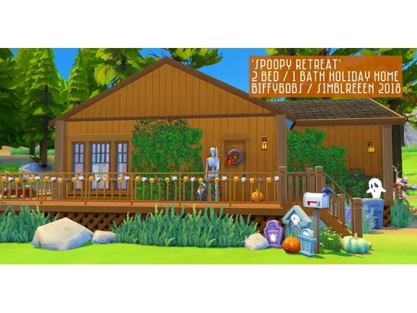 Maxis Match biffybobs Spoopy Retreat Granite Falls Halloween Cabin - The Sims 4 Custom Content