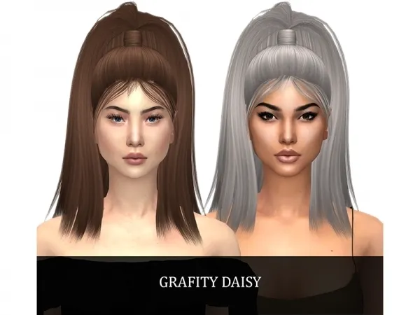 Alpha Daisy Hair - The Sims 4 Custom Content