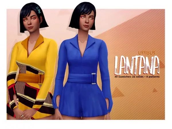 Maxis Match viiavi LANTANA belted romper - The Sims 4 Custom Content
