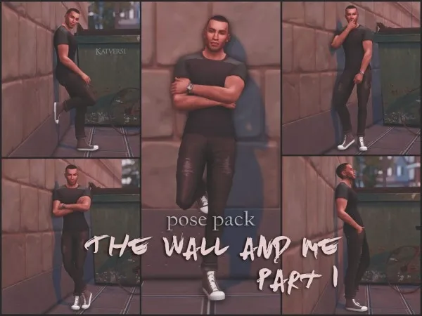 Alpha katverse The Wall and Me Pose Pack 1 - The Sims 4 Custom Content