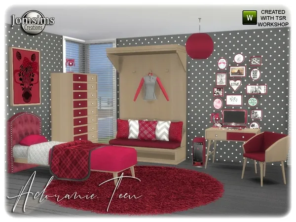 Alpha Adoranie teen bedroom - The Sims 4 Custom Content