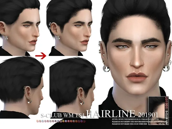 Alpha S Club WM Hairline 201901 - The Sims 4 Custom Content