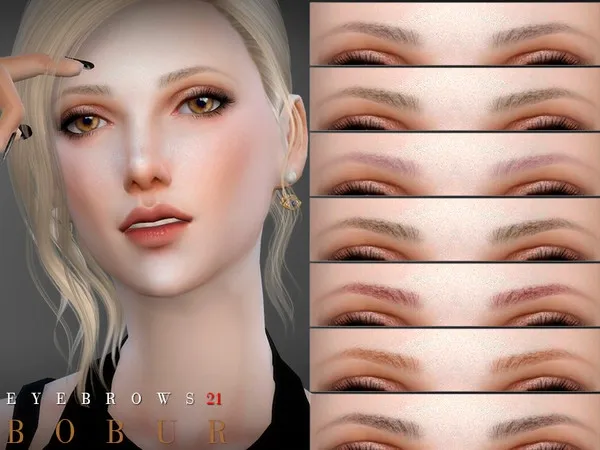 Alpha Bobur Eyebrows 21 - The Sims 4 Custom Content