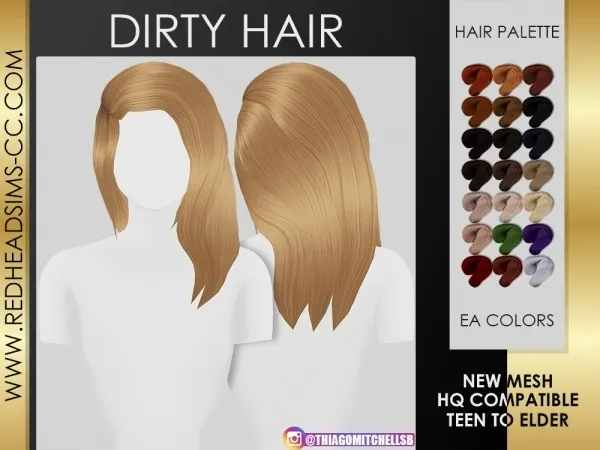 Maxis Match DIRTY HAIR - The Sims 4 Custom Content