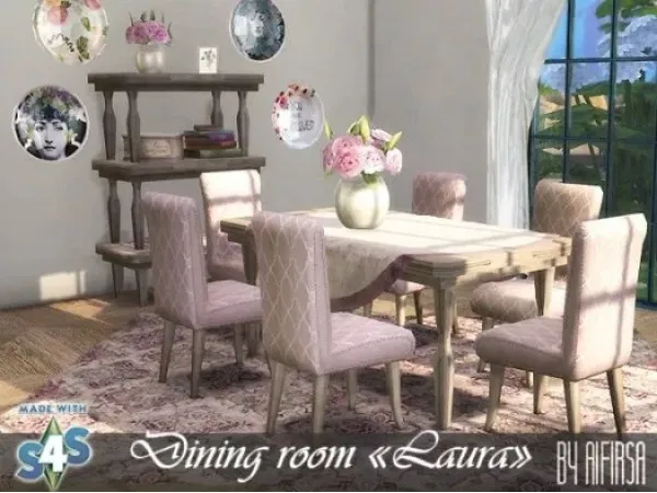 Alpha Dining room Laura by aifirsa - The Sims 4 Custom Content