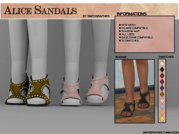 Alpha Alice Sandals - The Sims 4 Custom Content