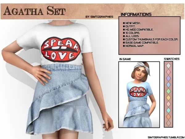 Alpha Agatha Set by simtographies - The Sims 4 Custom Content