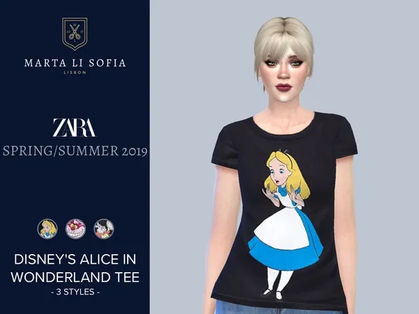 Alpha Marta Li Zara Disney Alice's Gang T shirt - The Sims 4 Custom Content