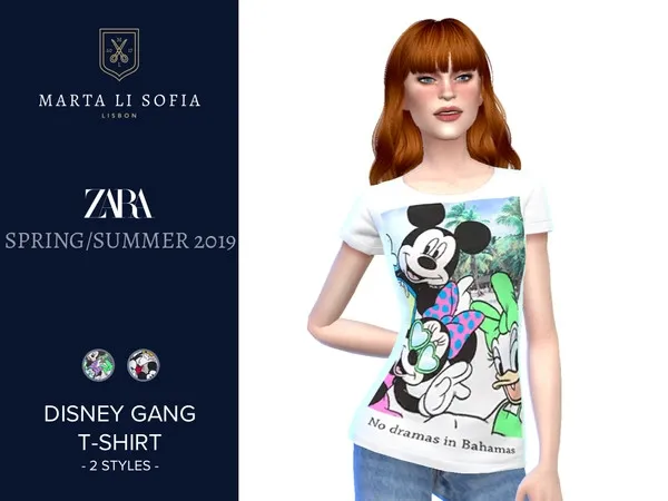 Alpha Marta Li Zara Disney Minnie Mickey Gang T shirt - The Sims 4 Custom Content