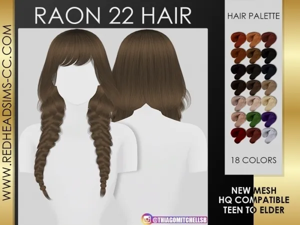 Alpha RAON 22 HAIR - The Sims 4 Custom Content