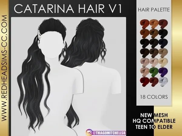 Alpha CATARINA HAIR V1 - The Sims 4 Custom Content