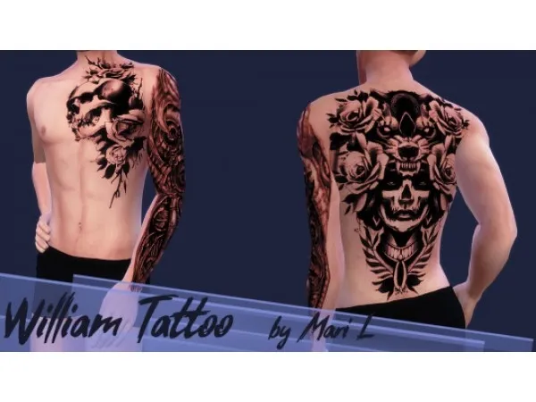 Mix William Tatoo by Mari L - The Sims 4 Custom Content