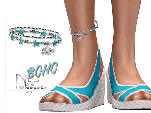 Alpha Boho Elephant Anklet [Right] - The Sims 4 Custom Content