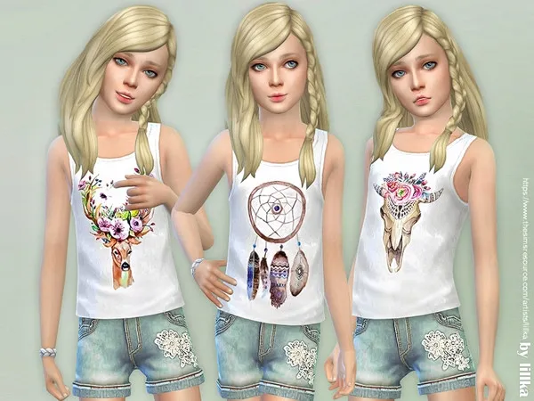 Alpha Girls Boho Top - The Sims 4 Custom Content