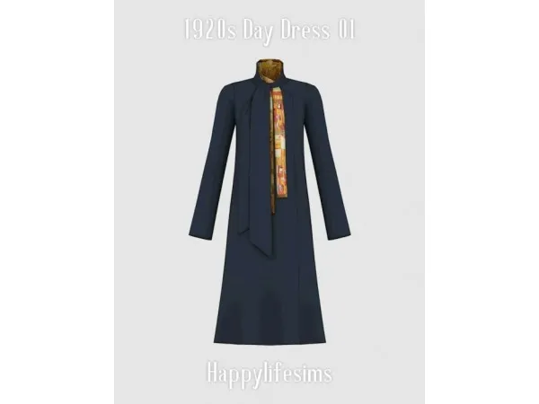 Alpha [Lonelyboy] 1920s Day Dress 01 - The Sims 4 Custom Content