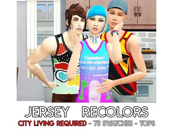 Maxis Match hheartbeatsandbrainwaves City Living Jerseys - The Sims 4 Custom Content
