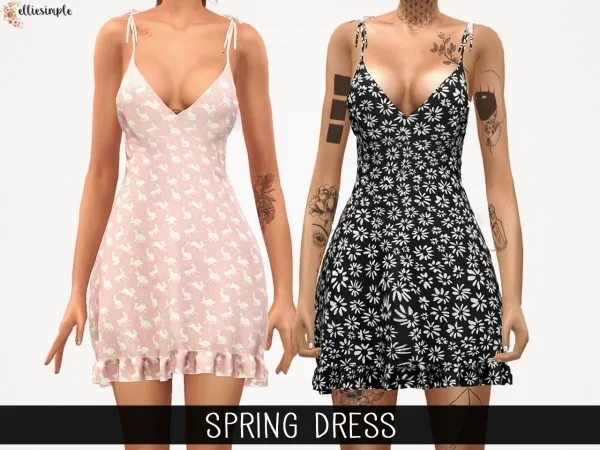 Alpha Elliesimple Spring Dress - The Sims 4 Custom Content