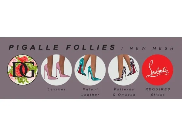 Mix Christian Louboutin Pigalle Follies Pumps by dallasgirl79 - The Sims 4 Custom Content
