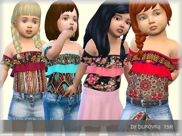Alpha Top Boho - The Sims 4 Custom Content