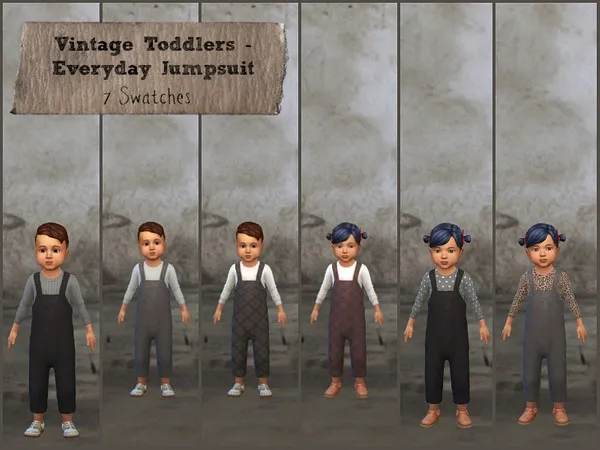 Alpha Vintage Toddlers Everyday Jumpsuit Toddlers SP needed - The Sims 4 Custom Content