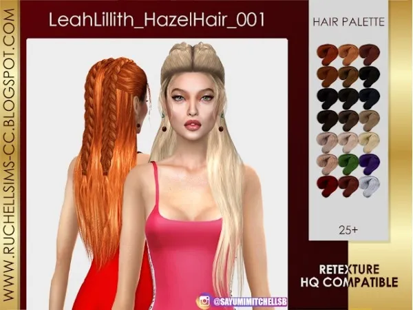 Alpha LeahLillith Hazel Hair RETEXTURE - The Sims 4 Custom Content