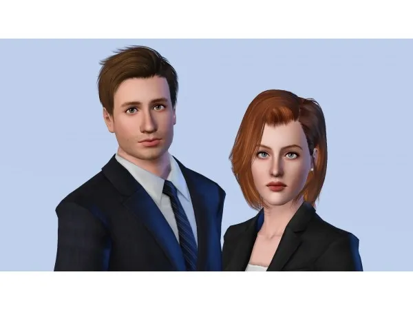 Fox Mulder and Dana Scully from The X Files by quantaloid - The Sims 3 Custom Content