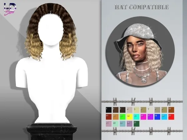 Alpha EDITH HAIR by polygoncouture - The Sims 4 Custom Content