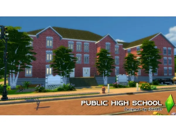 Alpha Public High School by iSandor - The Sims 4 Custom Content