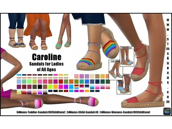Alpha sims4nexus Caroline Sandals for Ladies of All Ages - The Sims 4 Custom Content