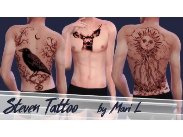 Mix Steven Tatoo by Mari L - The Sims 4 Custom Content