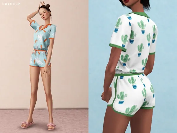 Alpha ChloeM Cute Pajama Set - The Sims 4 Custom Content