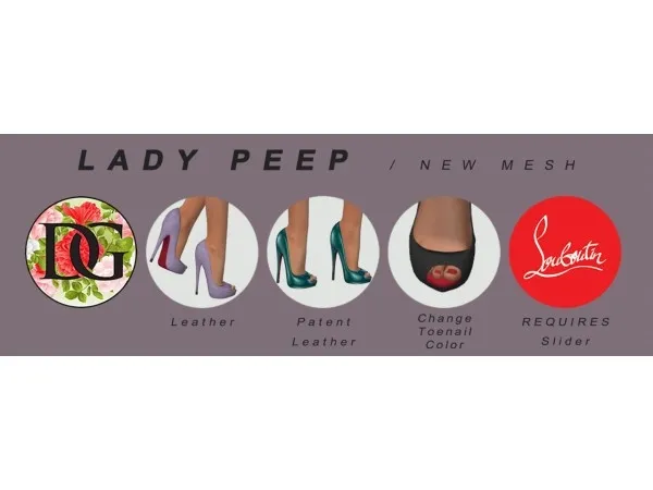 Mix Christian Louboutin Lady Peep New Mesh by dallasgirl79 - The Sims 4 Custom Content