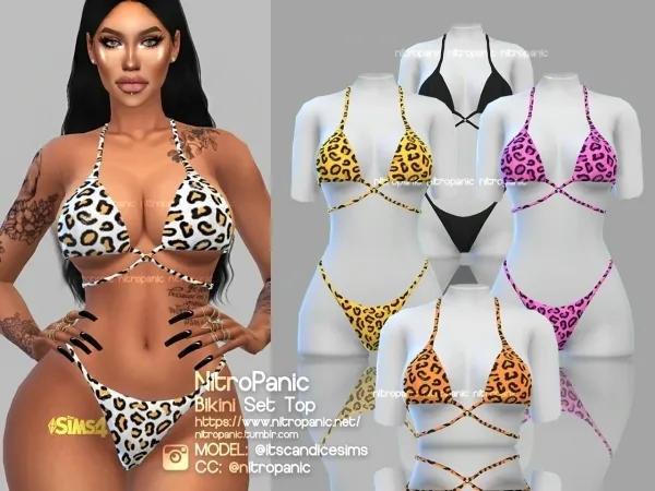 Alpha Bikini Set (TOP) - The Sims 4 Custom Content