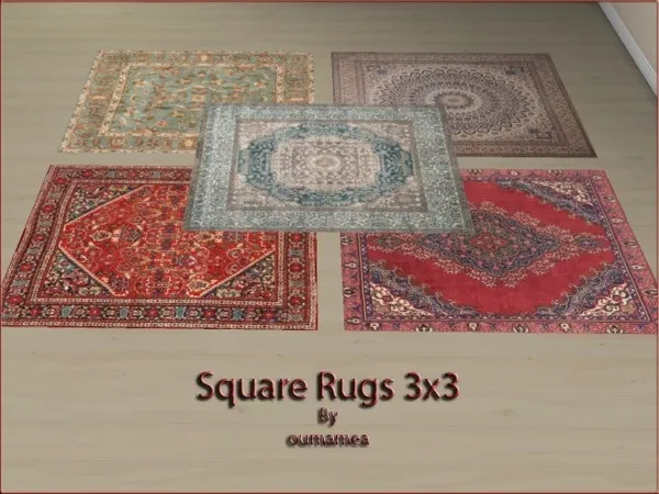 Alpha Square rugs 3x3 Cloned and recolored from Outdoor Retreats It's a Tarp Rug by oumamea - The Sims 4 Custom Content