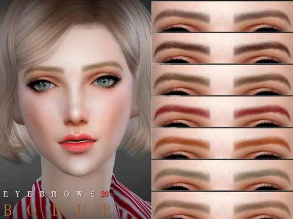 Alpha Bobur Eyebrows 20 - The Sims 4 Custom Content