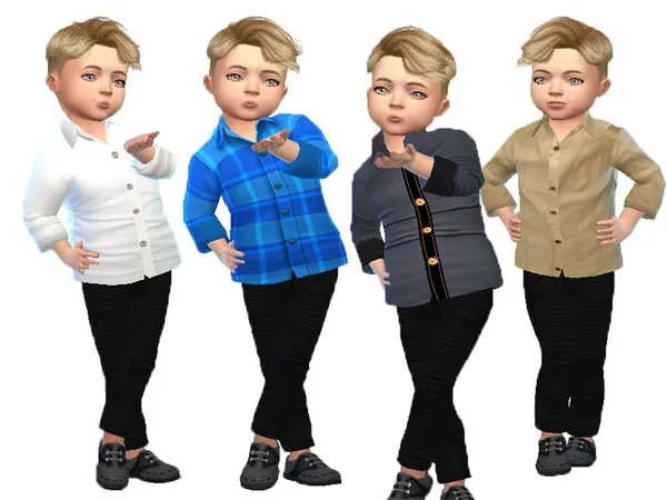 Alpha Cotton shirts for toddler boys - The Sims 4 Custom Content