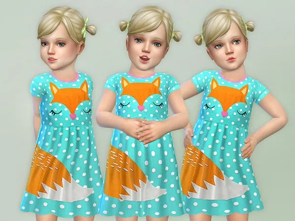 Alpha Fox Toddler Dress - The Sims 4 Custom Content